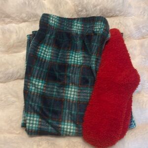 Sleep Chic  XS Tall pajama bottoms with socks.